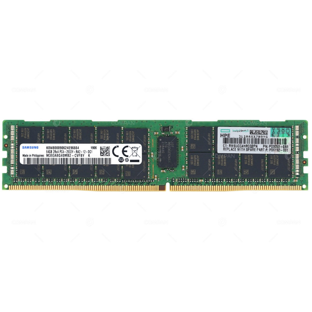 P03053-0A1 HP DDR4 64GB 2RX4 PC4-23400 2933MHz RDIMM